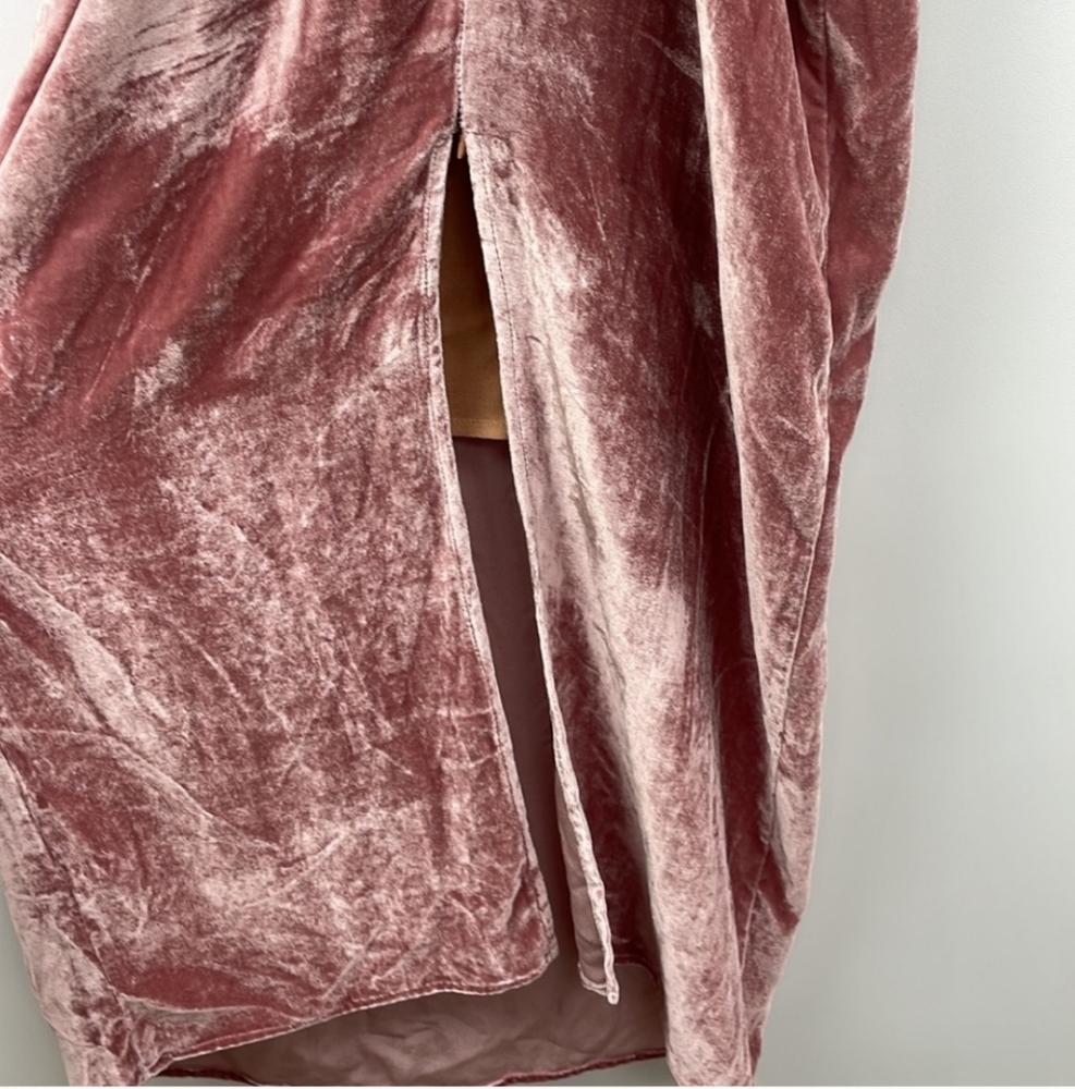 Reformation Dusty Rose Halter Velvet Maxi Dress - Picture 5 of 14